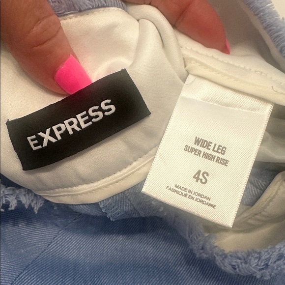 Express Wide Leg Super High Rise Linen Blend Pants Size 4 Short - Picture 8 of 9